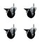 Service Caster 3.5'' Phenolic Wheel Swivel 7/16'' Grip Ring Stem Caster Set with Brake, 4PK SCC-GR20S3514-PHS-PLB-716138-4 - alternate 1